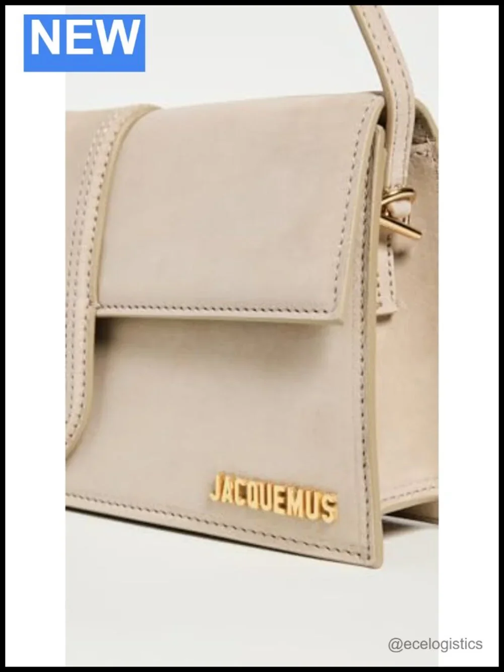 Jacquemus Le Bambino Long Bag Suede Hobo Shoulder Bag Gold Hardware
